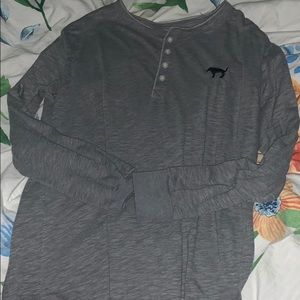 PINK Grey Long Sleeve T Shirt